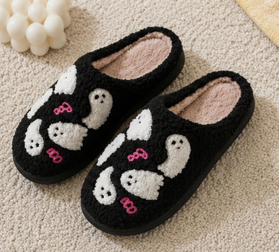 Ghost Parade Slippers – Black & Pink