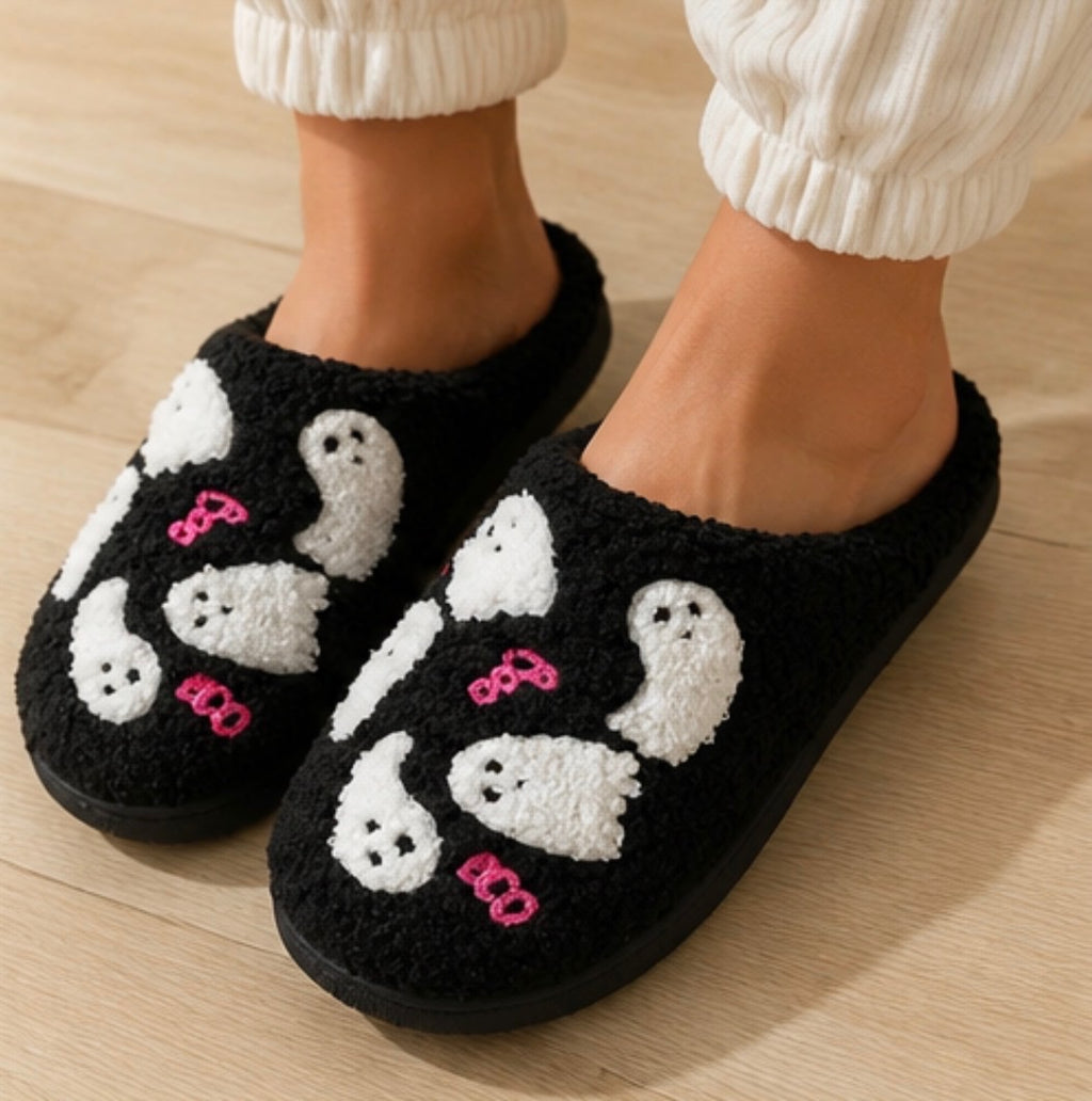 Ghost Parade Slippers – Black & Pink