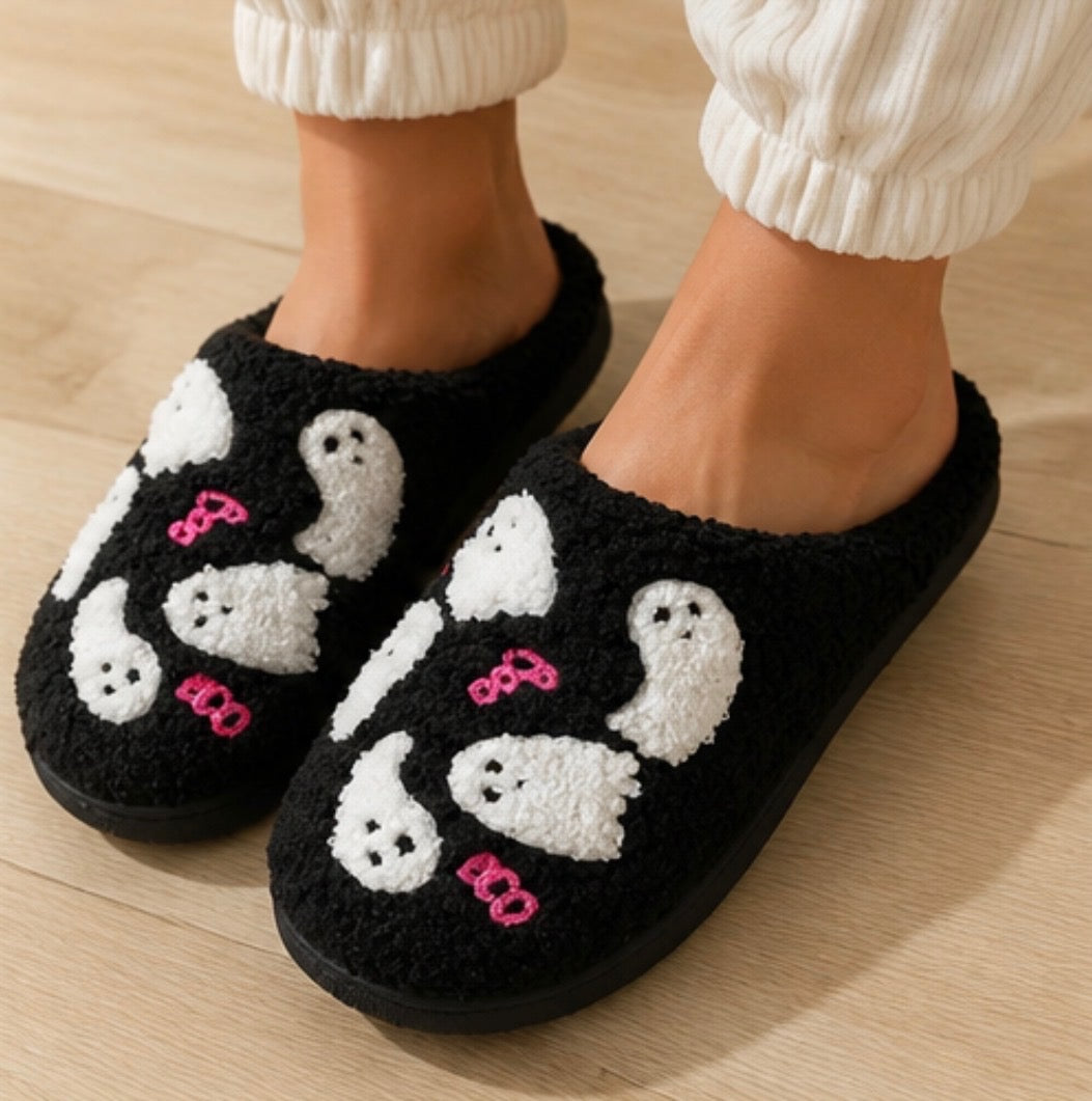 Ghost Parade Slippers – Black & Pink
