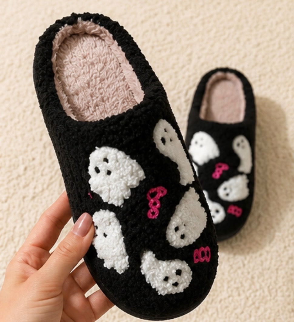 Ghost Parade Slippers – Black & Pink