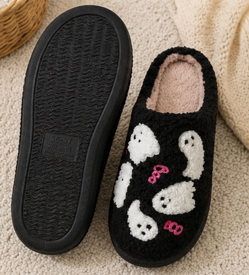 Ghost Parade Slippers – Black & Pink
