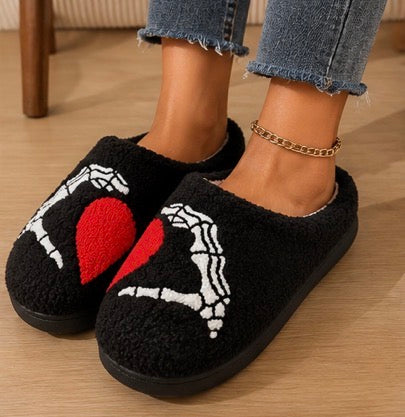 Skeleton Heart Hand Slippers