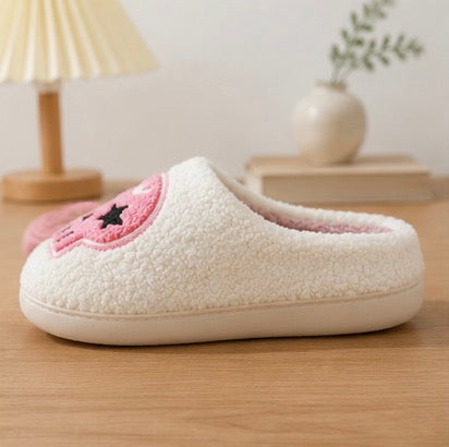 Crowned Skull Slippers – Cream